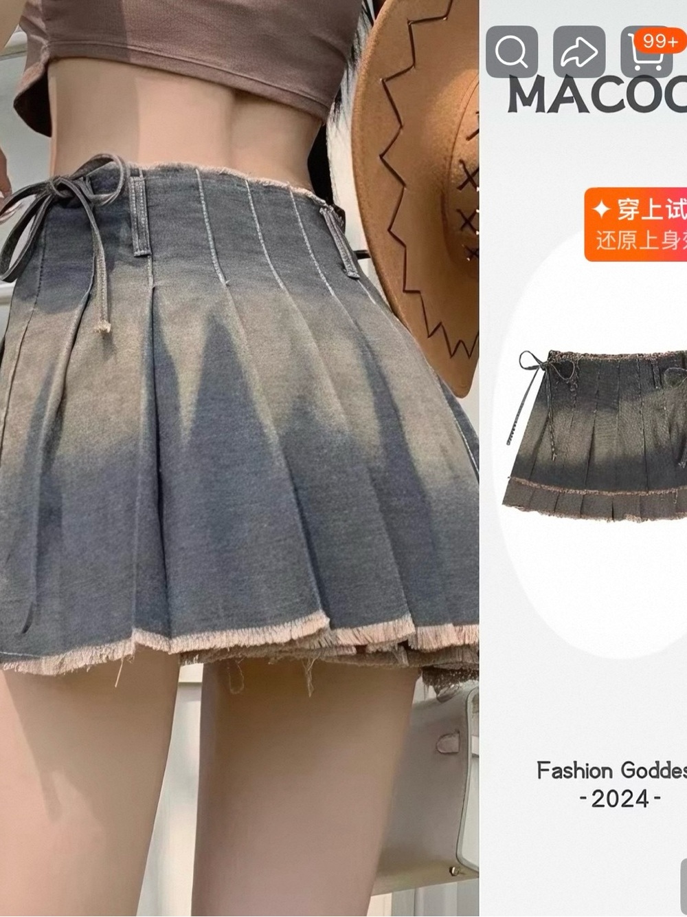 High-Waist Pleated Mini Shorts in Washed Gray